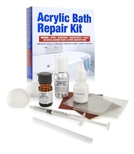 Acrylic Bath Repair Kit White, Repairs Chips, Scratches, Cracks, Splits & Leaks