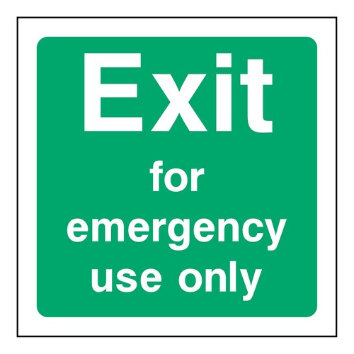 Exit for emergency use sign - exit,