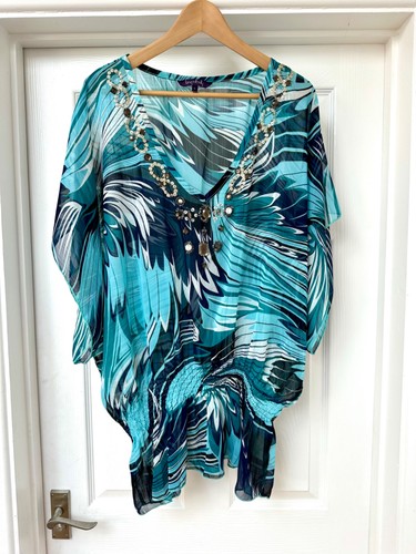 Blue patterned summer cover - blue, cover-up
