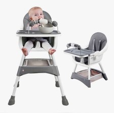 Convertible Baby High Chair Toddler Feeding Seat Easy Clean 15kg Capacity