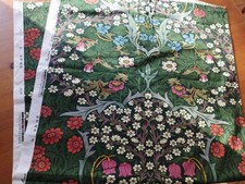 Sanderson Morris interiors floral fabric Blackthorn , green background, 2m