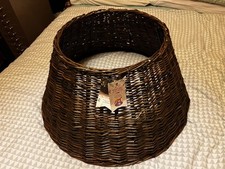 Brown Round Wicker Christmas Tree Skirt Base 66cm base, 37cm top, 32cm height