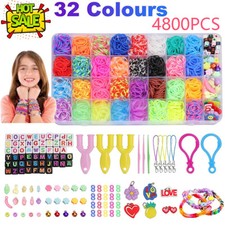 4800pcs Rubber Loom Bands Kit Children Mult-color Make Woven Bracelet DIY Gift .