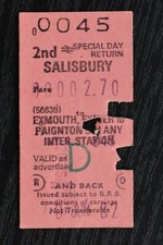 British Railway Ticket SALISBURY to EXMOUTH No 0048 JUN 82
