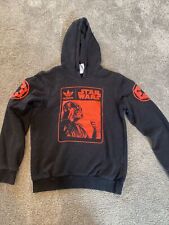 Darth Vader Hoodie Sweatshirt Mens XS Black Adidas Pullover Logo Star Wars