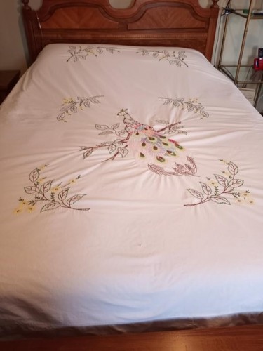 Vintage embroidered peacock - vintage,