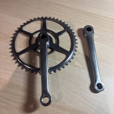 CHROME COTTERED CRANKSET CHAINSET 48 TOOTH 165 mm ARMS Cycle Bike vintage 
