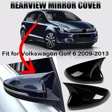 For VW Golf MK6 GTI GTD R 09-13 GLOSSY BLACK DOOR WING MIRROR COVER CAPS CASE UK