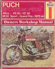 PUCH GRAND PRIX,VS50 S,VZ50 3P,VF50,M50 SPORT SPECIAL HAYNES MANUAL 1972-1976