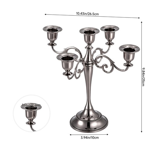 Metal arm candelabra candle - 5,