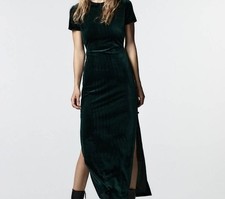 Zara Green Velvet Dress Size S
