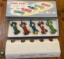 DINKY TOYS GIFT SET No 4 PLAYWORN CARS WITH REPRODUCTION BOX…