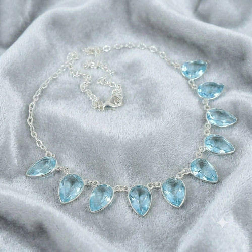 Blue aquamarine gemstone - blue,