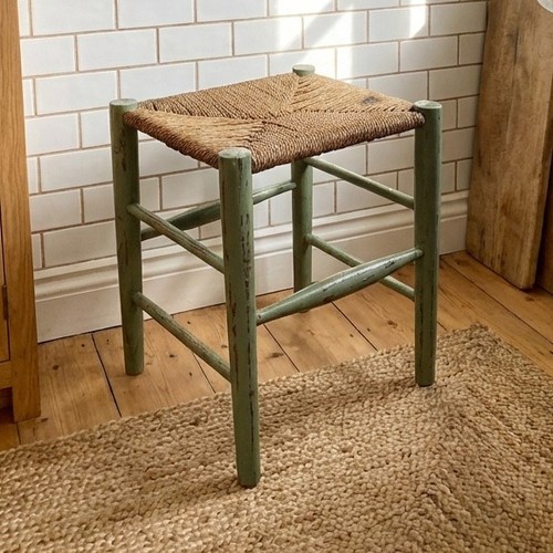 Rustic painted stool with - stool,