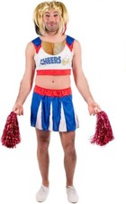 Mens Cheerleader Costume + Pom