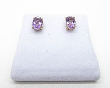 9ct Gold Amethyst Earrings