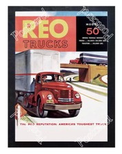 Historic REO trucks, 1958 Advertising Postcard