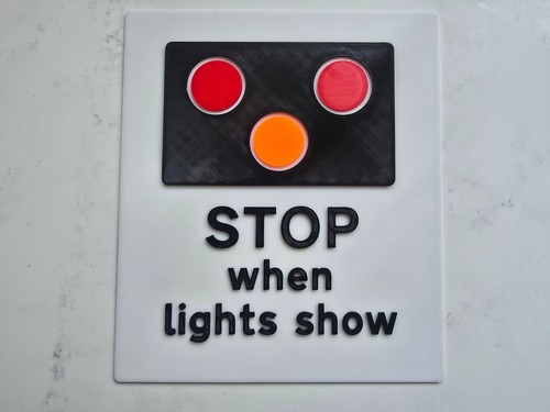 Railway level crossing sign - crossing,
