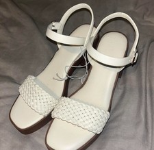 Chunky White Sandal Heels Size