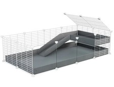 4x2 C&C guinea pig cage with loft, lid and cage liner. Stand available