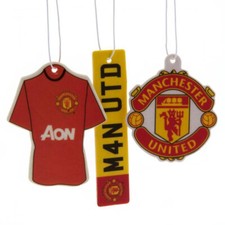 Manchester United FC 3 Pack Air Freshener Official MAN UTD NEW & SEALED UK STOCK