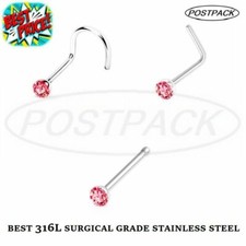 Silver nose stud straight - silver,