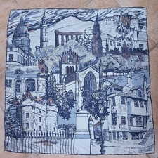 Rare 1960s Richard Allan Silk Scarf England Knox House, Edinburgh