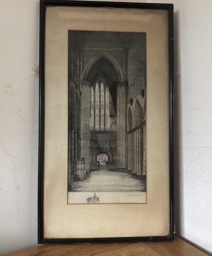 Antique etching signed edwin - antique,