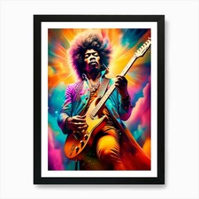 Jimi Hendrix Art Print Framed