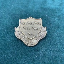 Sussex Volunteer Training Corps Cap Badge All Bronze 2 Lugs Antique Org