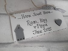 Family Name plaque sign Personalised New Home Gift House warming gift grey 