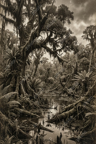 Ancient swamp ecosystem - , photo