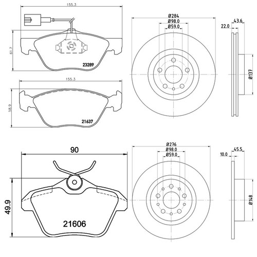 Mintex front rear brake - rear,