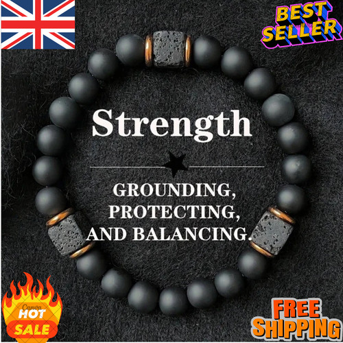 Men volcanic stone bracelet - stone,