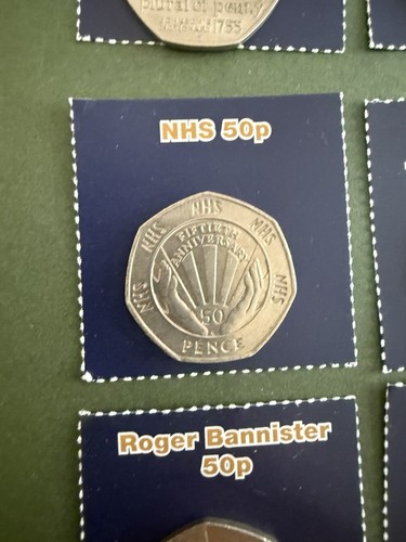 1998 nhs 50p coin 50th - nhs,