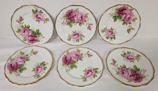 American Beauty Royal Albert Bone China Set of 6 Side Plates 6.25" Diameter