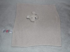 Tesco brown puppy comforter soft toy knitted beige bunny dog bear blankie