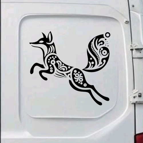 Leaping fox decal boho animal - leaping,