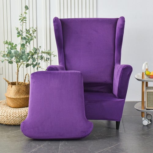 Stretch velvet wingback chair - stretch,