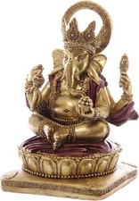 Gold and Red Sitting Ganesh