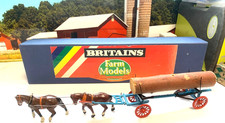 BRITAINS.1:32. METAL.HORSE. TREE WAGON. HORSE DRAWN LOG TRAILER.TRUNK TRANSPORT