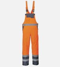 Hi Vis Contrast Waterproof Overall Bib and Brace Dungarees Viz Workwear Jumpsuit