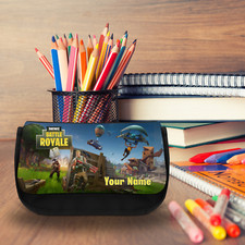 Fortnite Personalised Black Pencil Case / Vanity Case -Add Name-PCB 1041