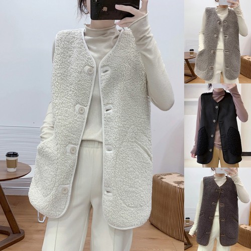 Ladies button lambswool fleece - ladies,