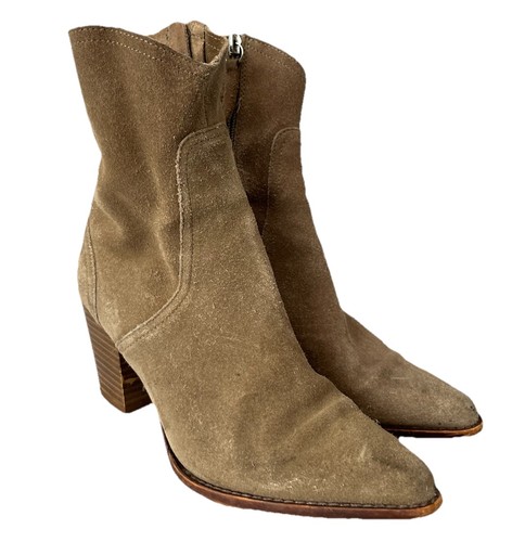 Zara brown suede leather ankle - leather,