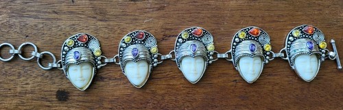 Silver tone faced bali moon - faced,