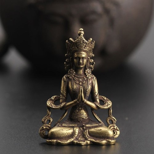 Brass buddha meditation statue - brass,
