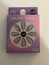 Primark PS Galaxy Tipping 24 False Fake Artificial Nails With Glue