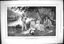 Antique Old Print 1878 Salon