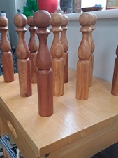 Set Of 9 Turned Wooden